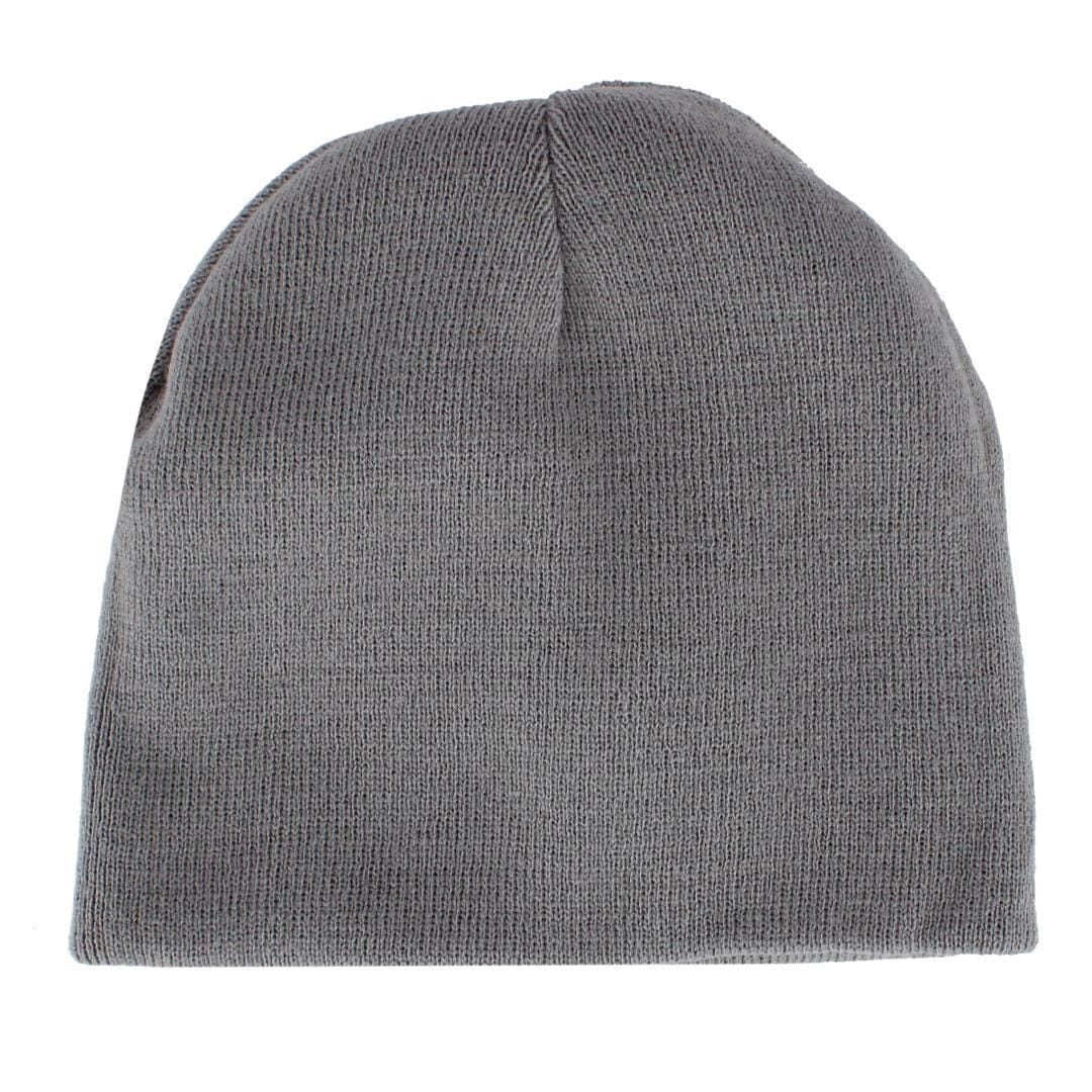 Grand Sierra Men's Reversible Stripe to Solid Winter Beanie Hat - Gray
