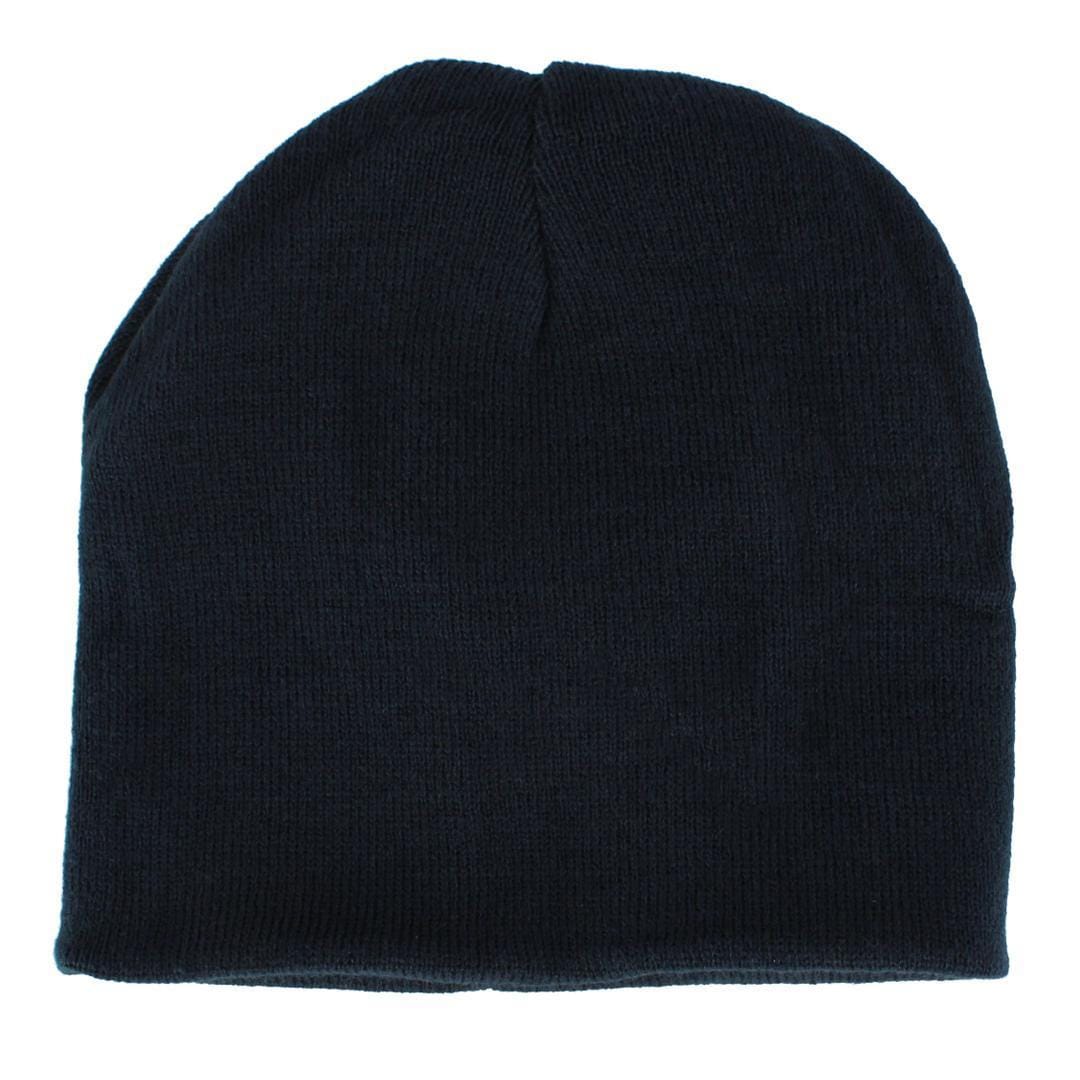 Grand Sierra Men's Reversible Stripe to Solid Winter Beanie Hat - Navy
