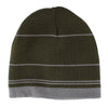 Men's Reversible Stripe to Solid Winter Beanie Hat