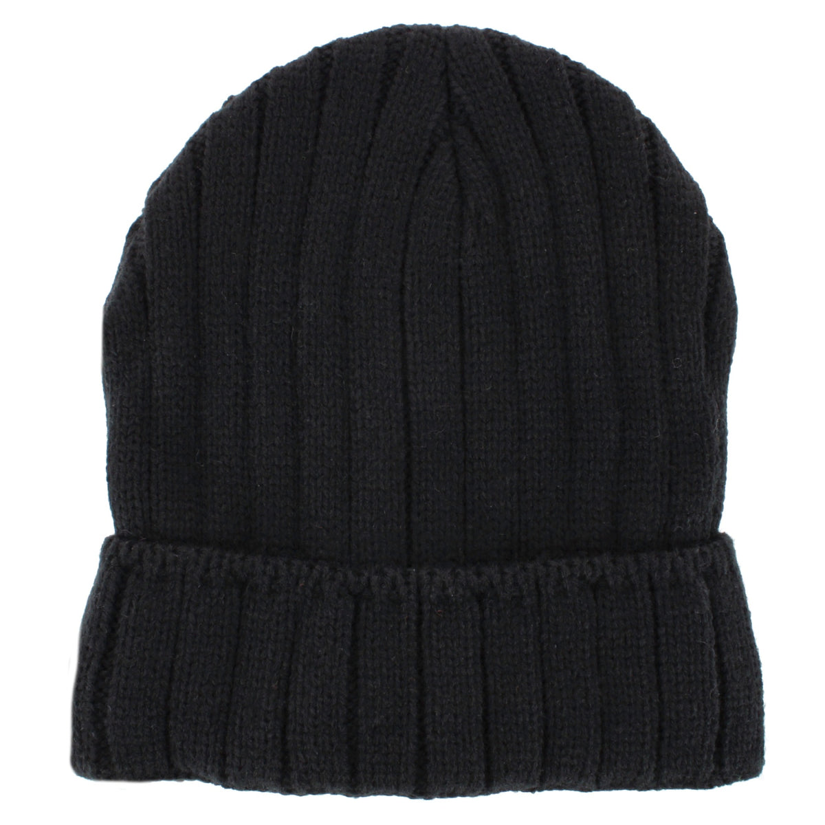 Grand Sierra Men's One Size Lined Cable Knit Winter Beanie Hat - Black