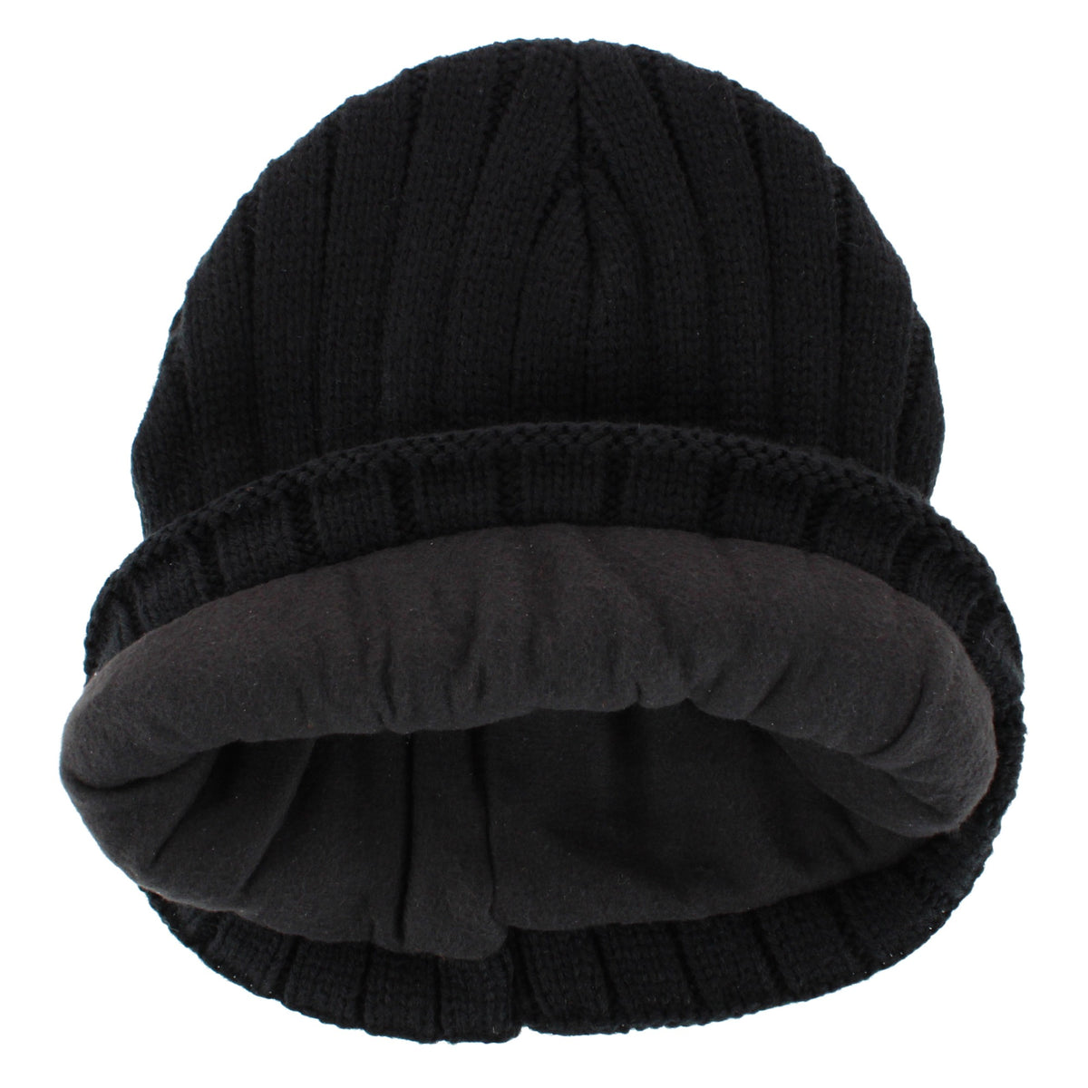 Grand Sierra Men's One Size Lined Cable Knit Winter Beanie Hat - Black