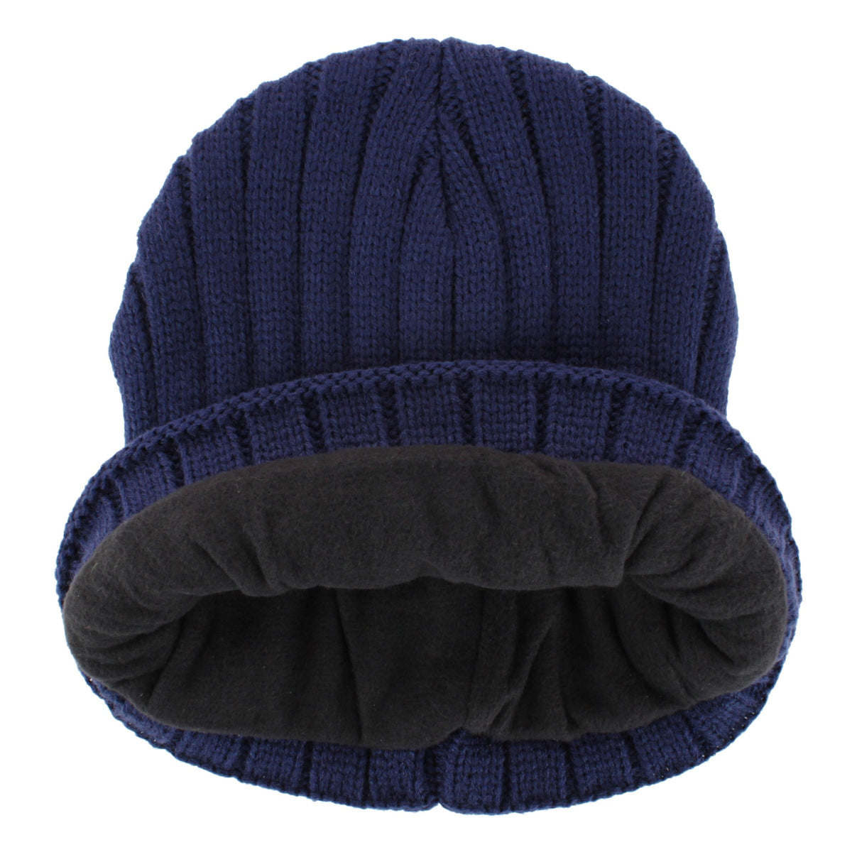 Grand Sierra Men's One Size Lined Cable Knit Winter Beanie Hat - Navy