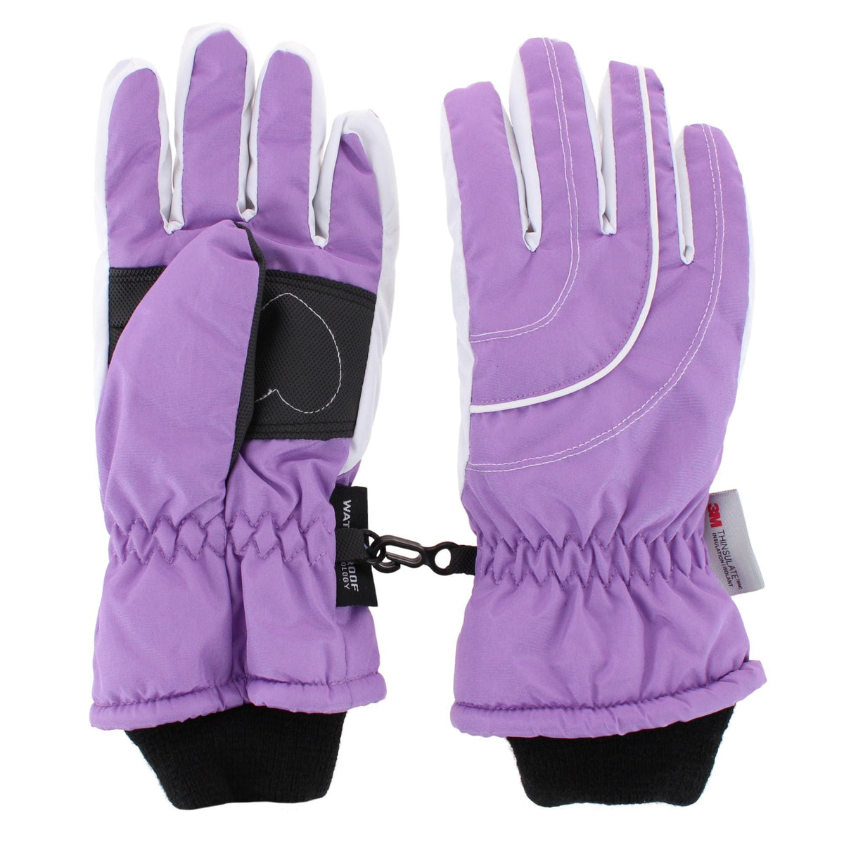 Grand Sierra Girl's 4-6 Waterproof Taffeta Winter Ski Gloves - Purple