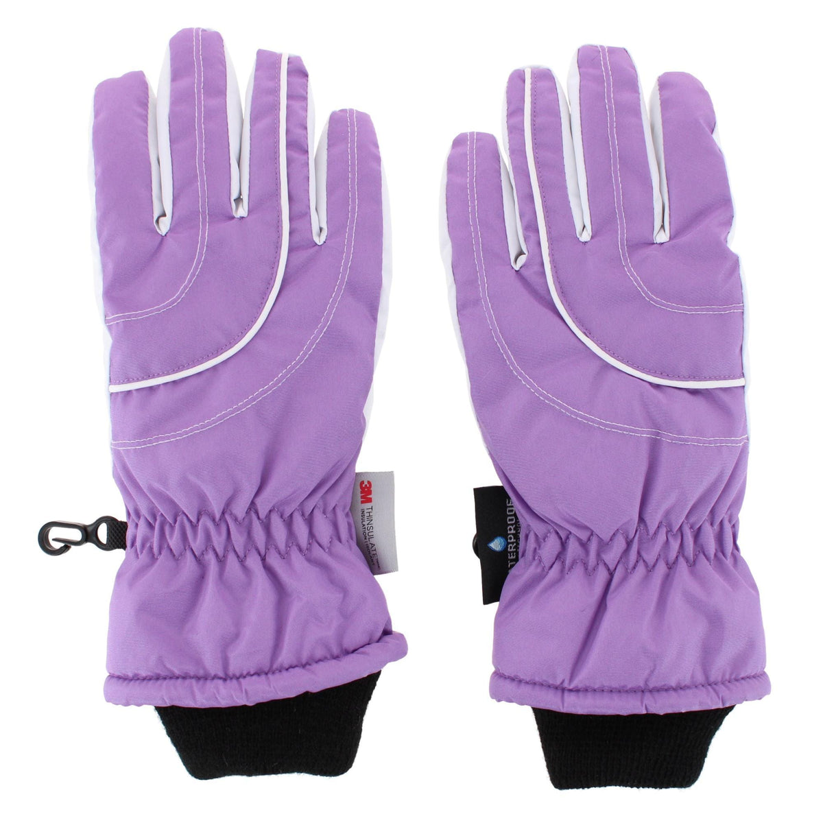 Grand Sierra Girl's 4-6 Waterproof Taffeta Winter Ski Gloves - Purple