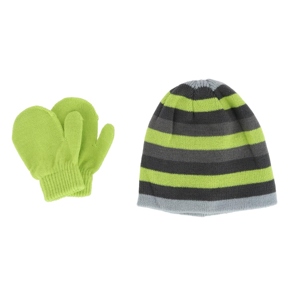 Grand Sierra Kids' 2-4 Striped 2-Piece Winter Beanie and Mitten Set