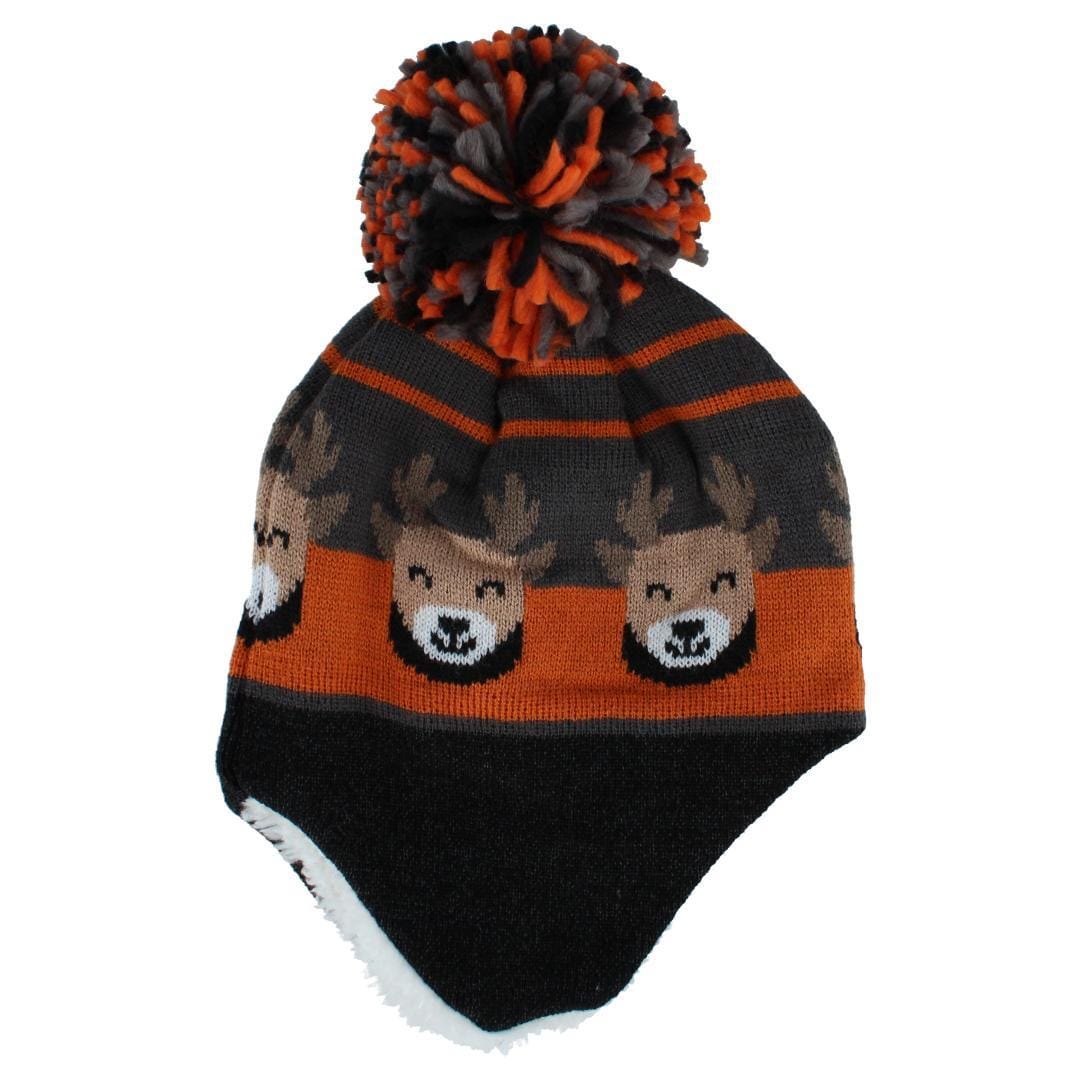Grand Sierra Boy's Toddler (2-4) Lined Animal Winter Hat with Ear Flaps - Orange