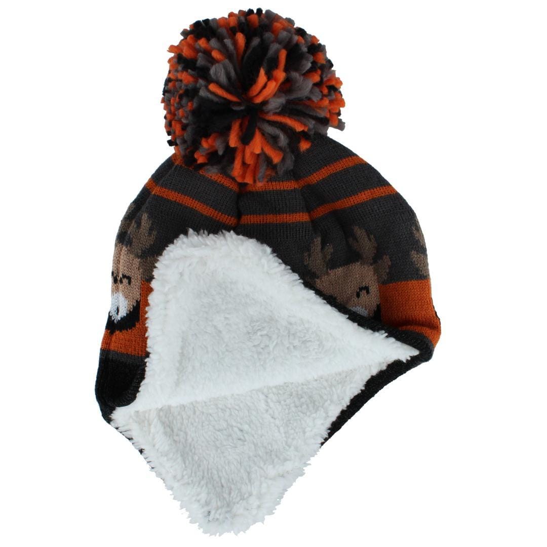 Grand Sierra Boy's Toddler (2-4) Lined Animal Winter Hat with Ear Flaps - Orange