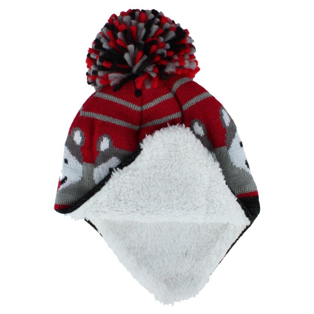 Grand Sierra Boy's Toddler (2-4) Lined Animal Winter Hat with Ear Flaps - Red