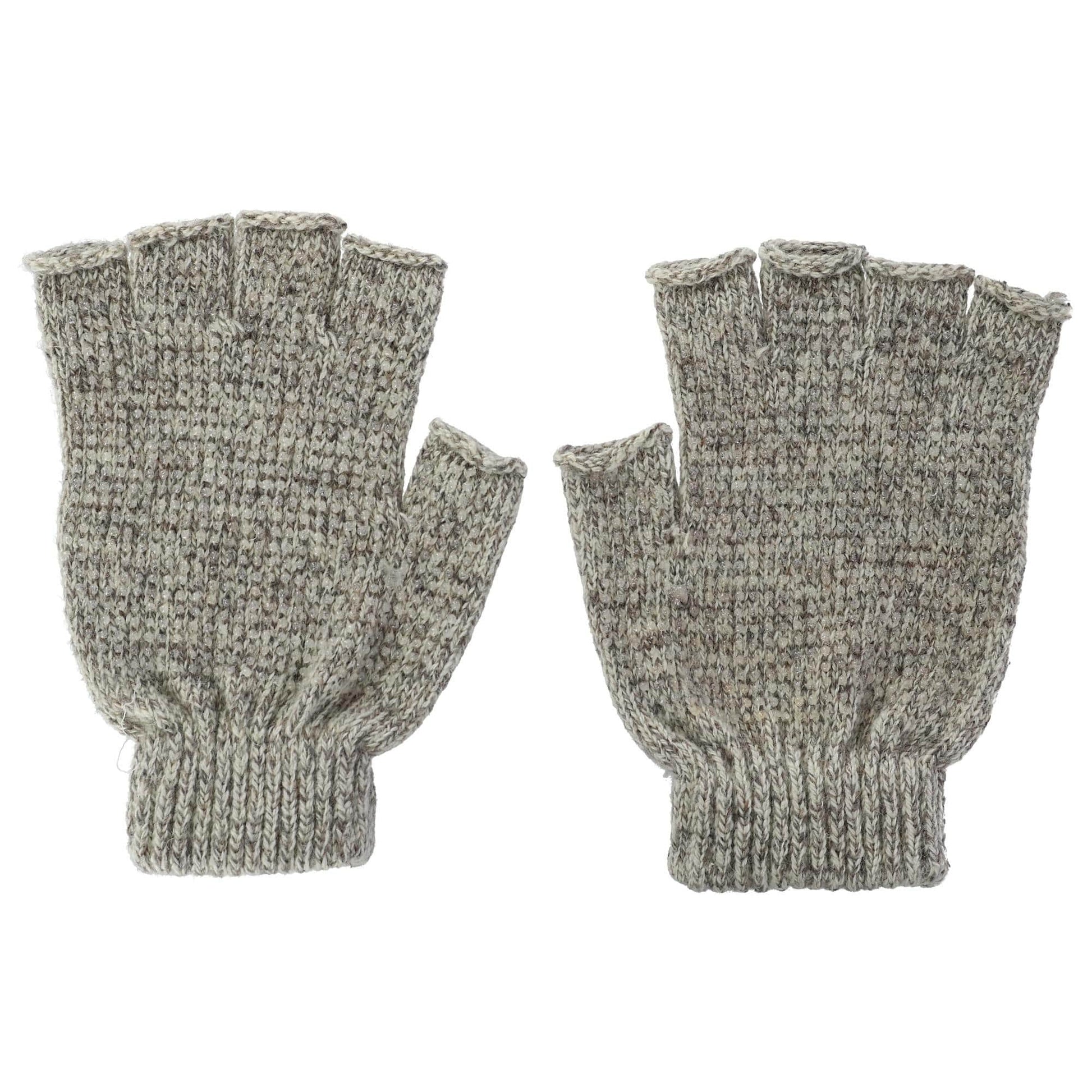 Grand Sierra Men's Raggwool Fingerless Gloves - Natural