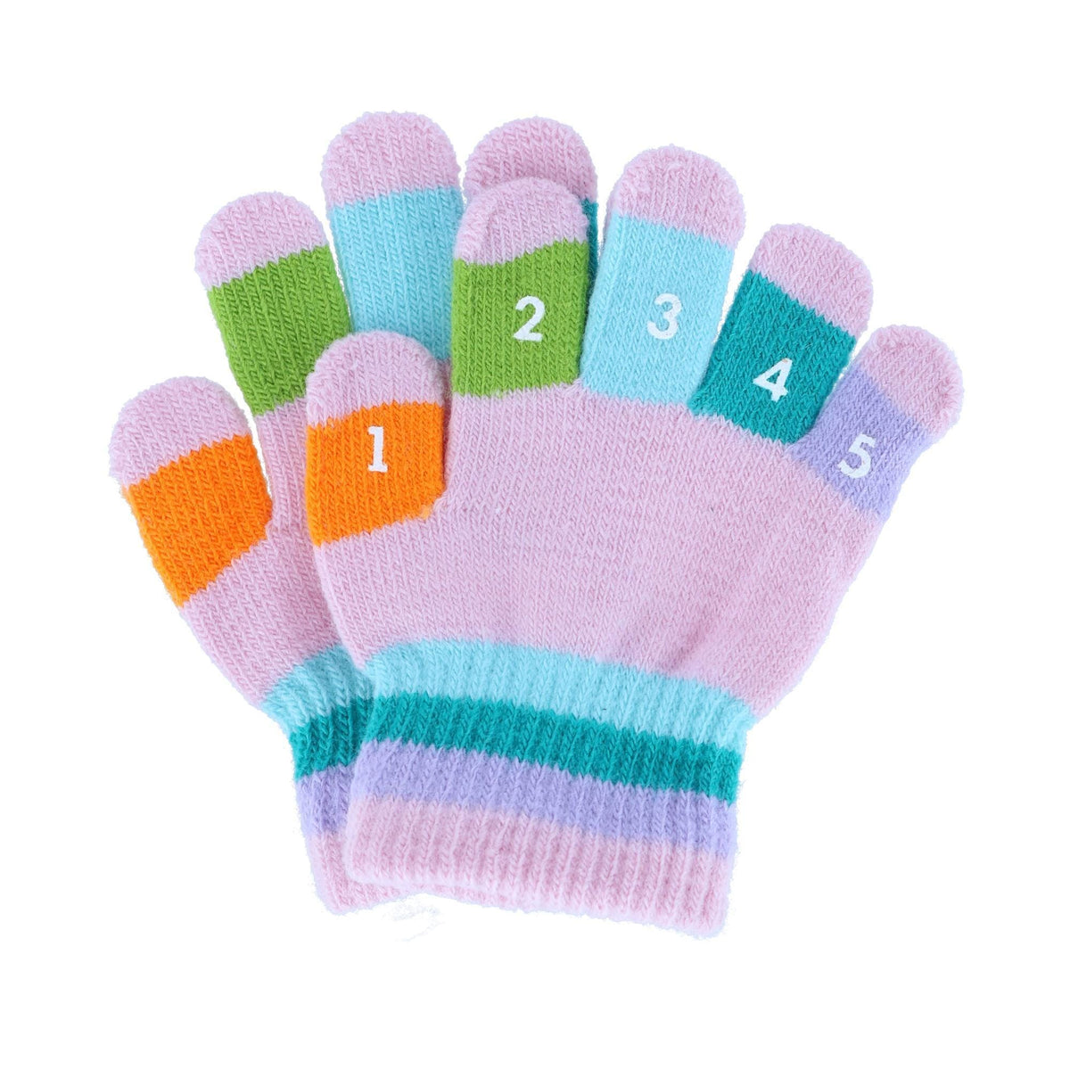 Grand Sierra Toddler 2-4T Knit Stretch Counting Gloves - Light Pink