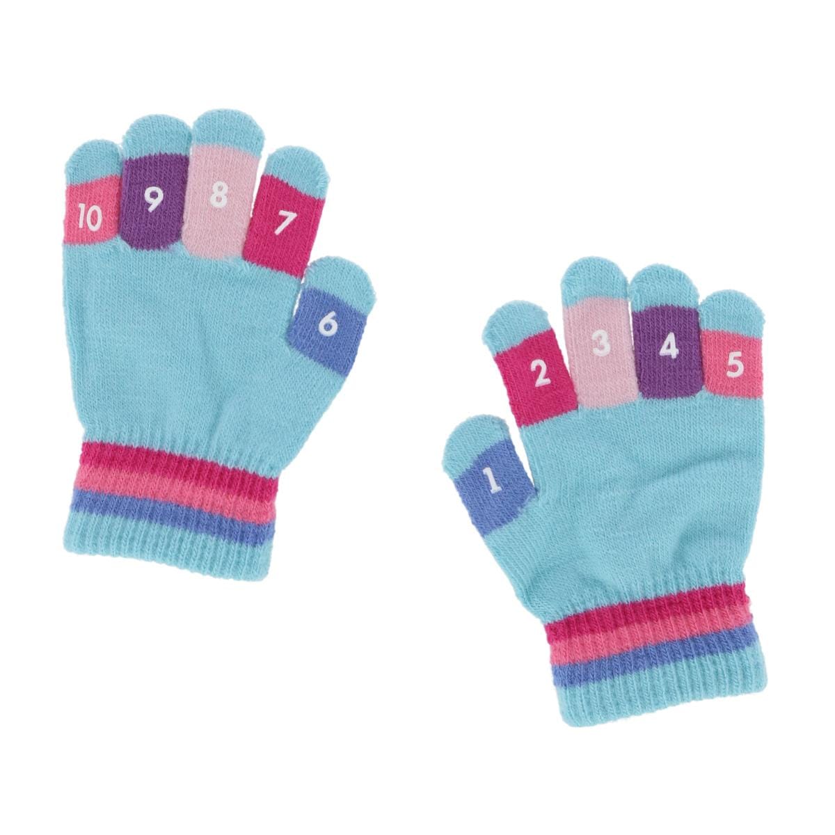 Grand Sierra Toddler 2-4T Knit Stretch Counting Gloves - Light Blue