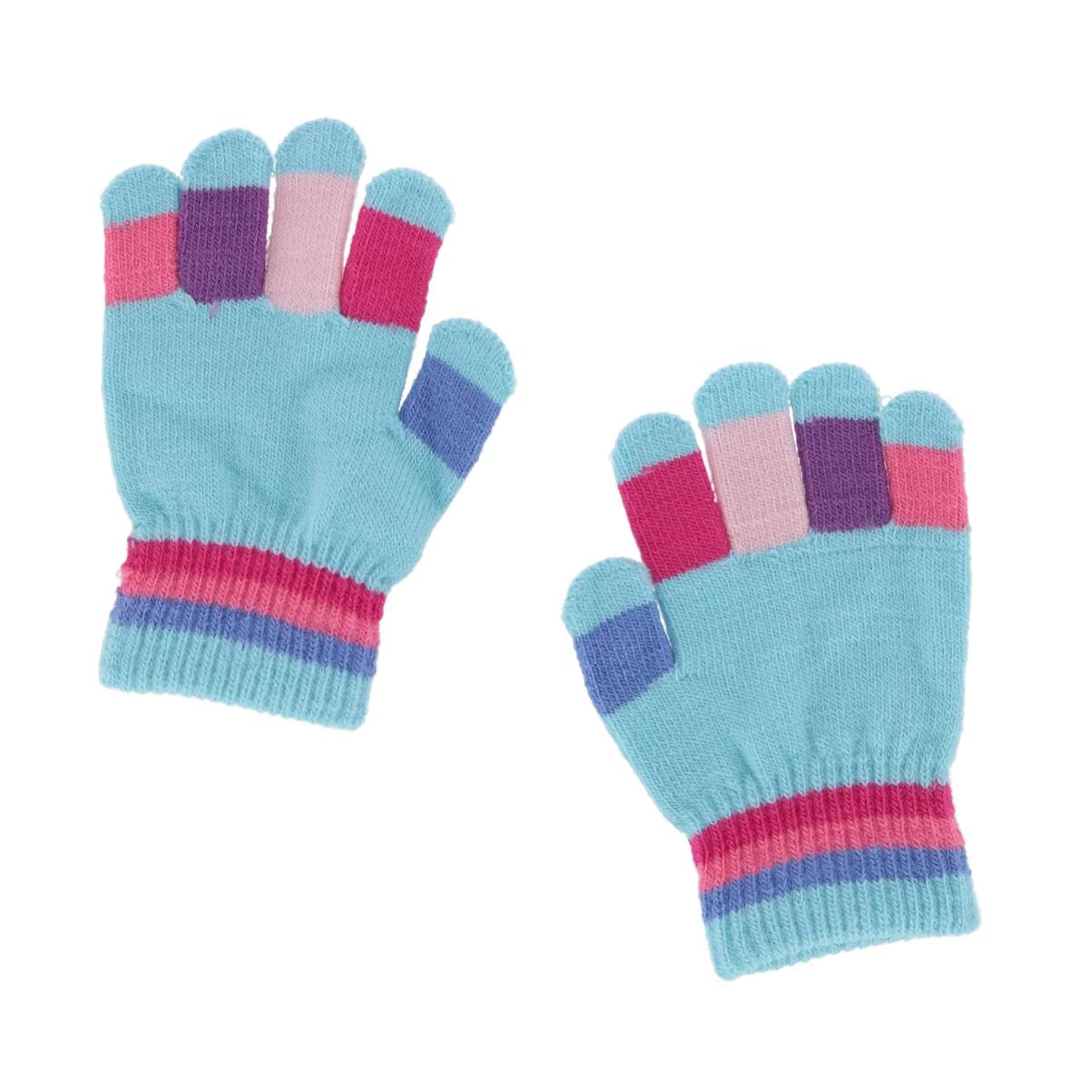 Grand Sierra Toddler 2-4T Knit Stretch Counting Gloves - Light Blue