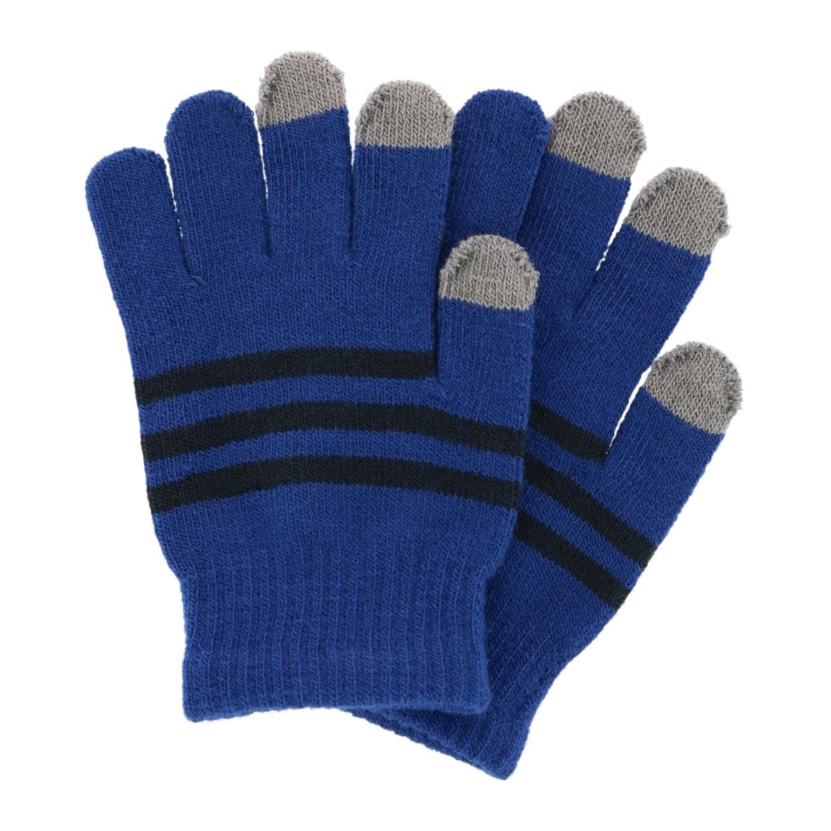 Grand Sierra Kids' One Size Striped Touchscreen Winter Glove - Blue