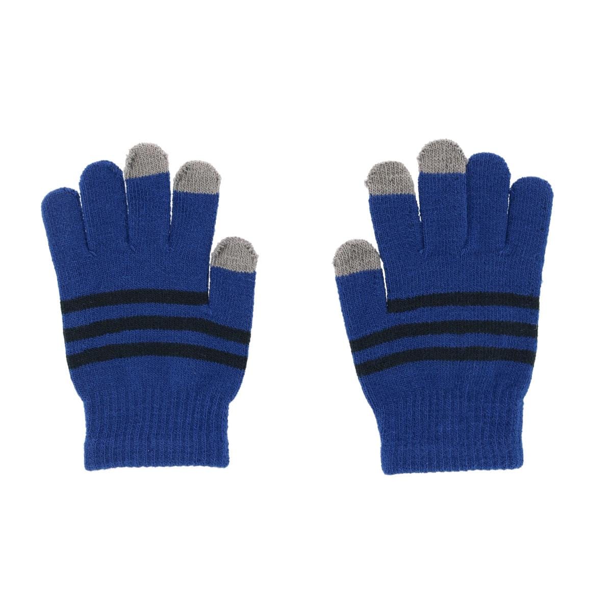 Grand Sierra Kids' One Size Striped Touchscreen Winter Glove - Blue