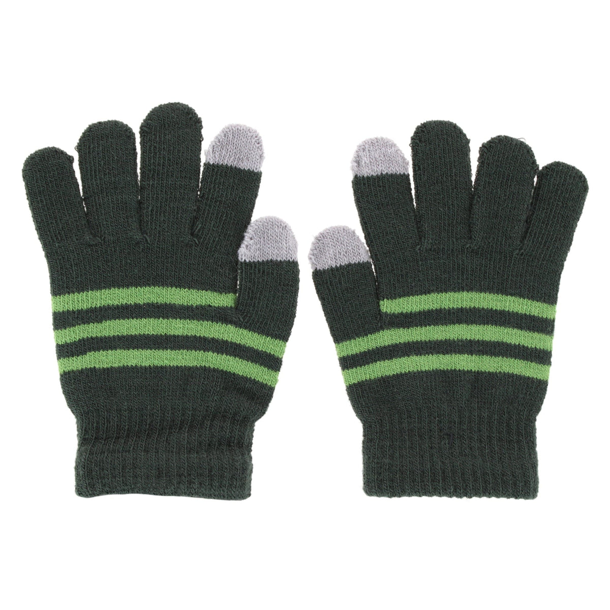 Grand Sierra Kids' One Size Striped Touchscreen Winter Glove - Green