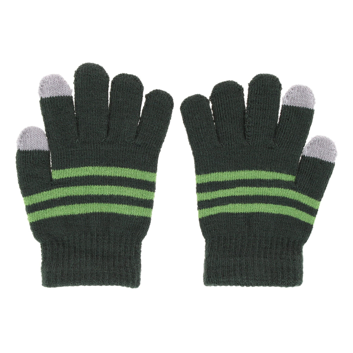 Grand Sierra Kids' One Size Striped Touchscreen Winter Glove - Green