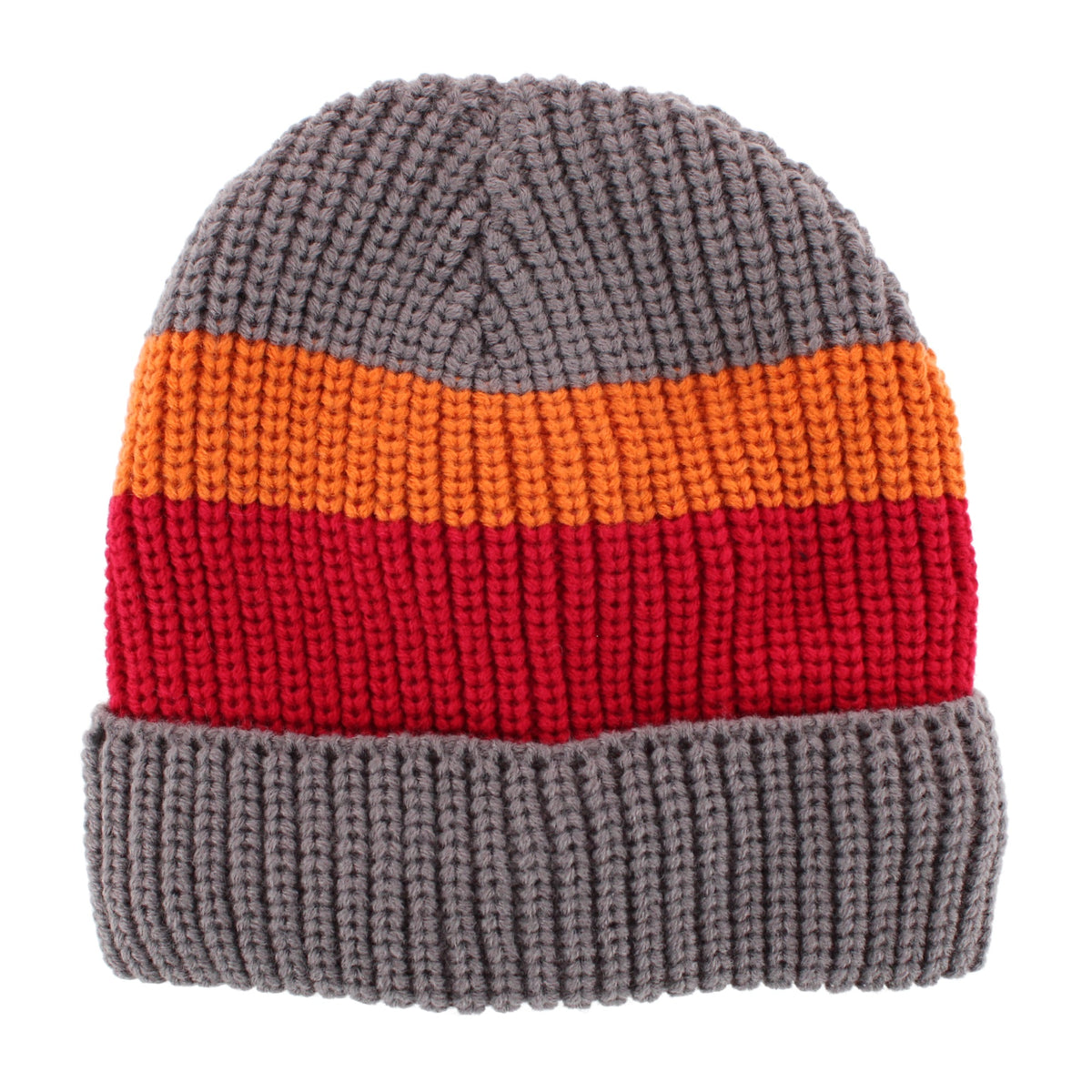 Grand Sierra Boys' Stripe Plush Lined Winter Beanie Hat, One Size - Gray