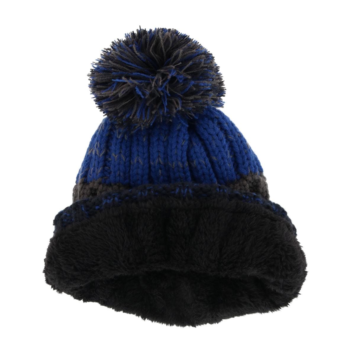 Grand Sierra Kids' Fleece Lined Chunky Marled Knit Winter Cuff Beanie - Blue
