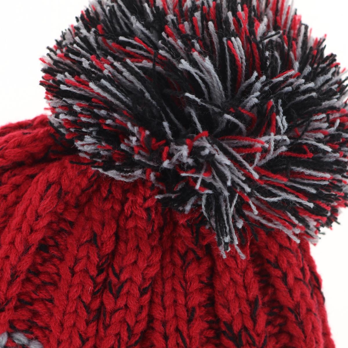 Grand Sierra Kids' Fleece Lined Chunky Marled Knit Winter Cuff Beanie - Red