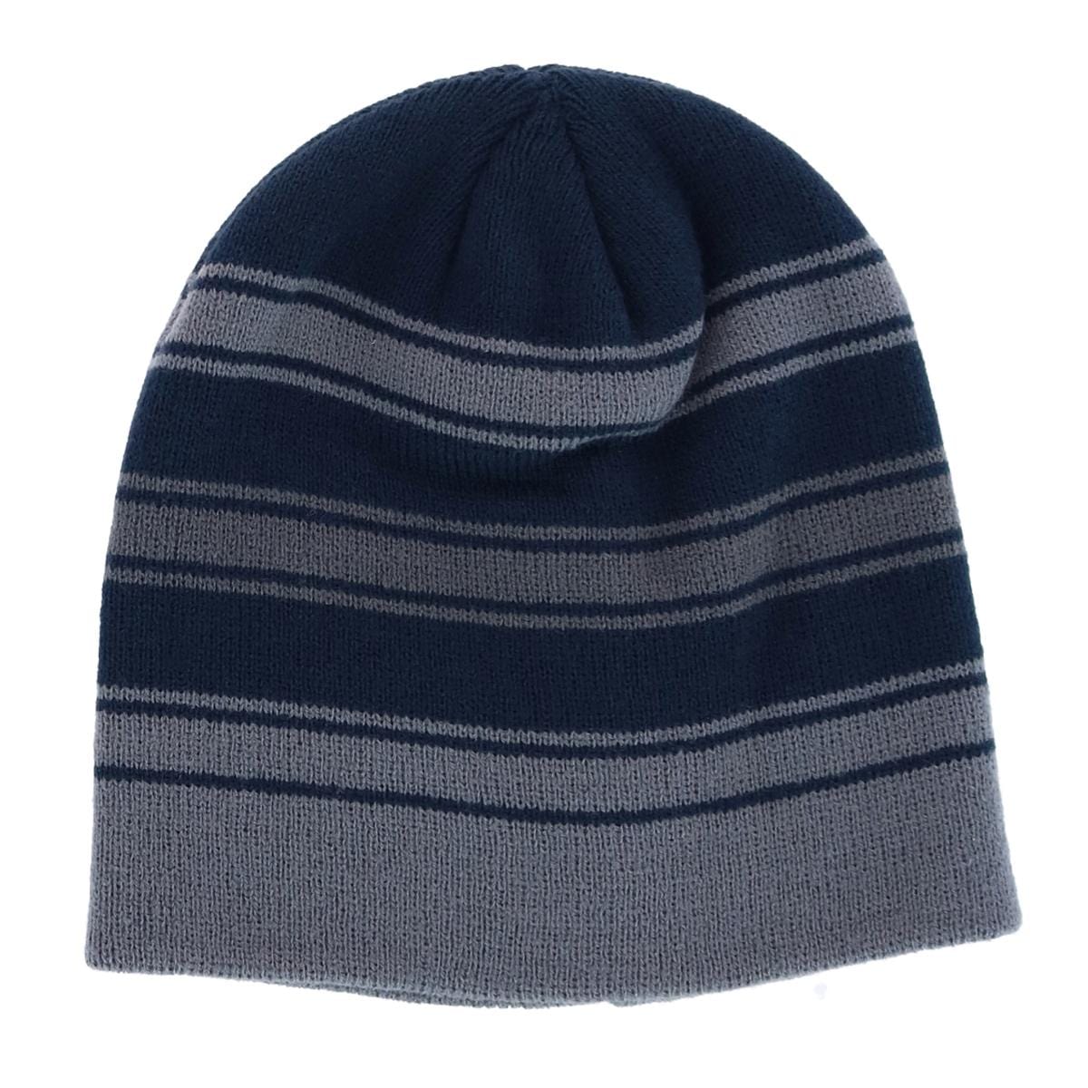 Grand Sierra Kids' 4-7 Striped 2-Piece Winter Beanie and Glove Set - Navy