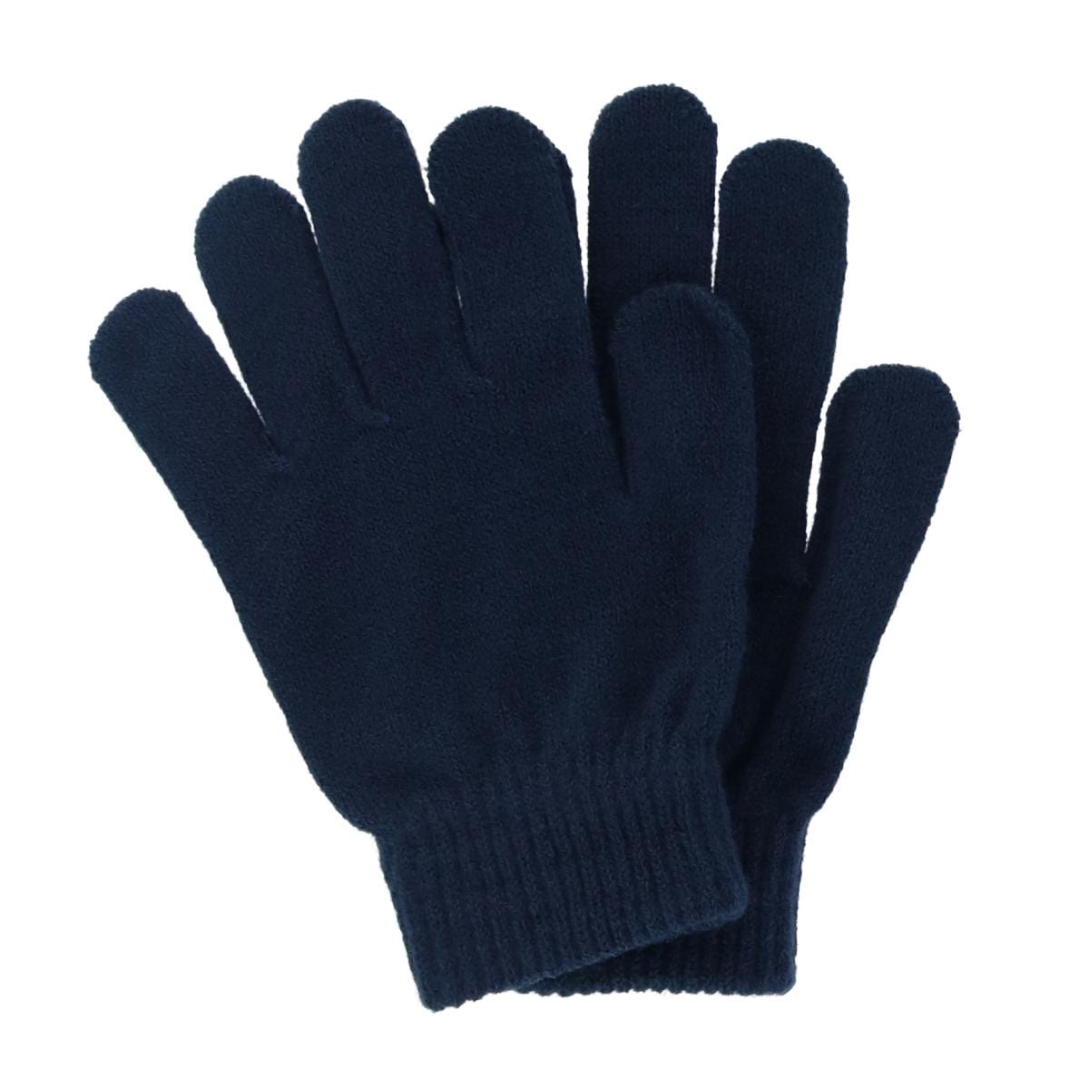 Grand Sierra Kids' 4-7 Striped 2-Piece Winter Beanie and Glove Set - Navy