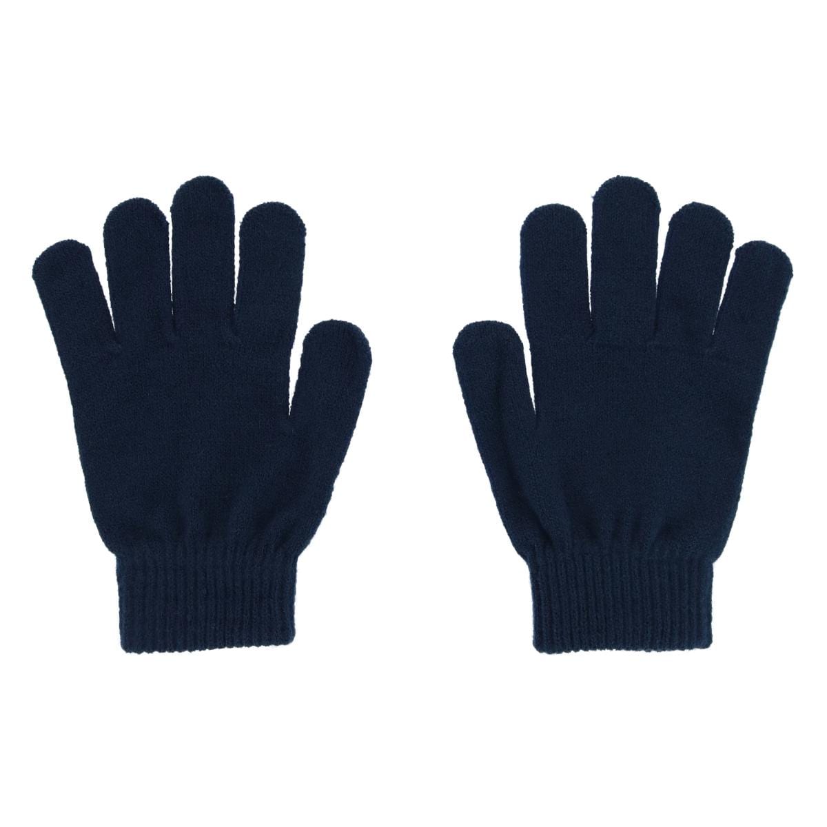 Grand Sierra Kids' 4-7 Striped 2-Piece Winter Beanie and Glove Set - Navy