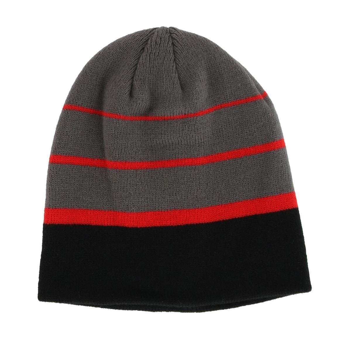 Grand Sierra Kids' 8-12 Striped 2-Piece Winter Beanie and Glove Set - Red