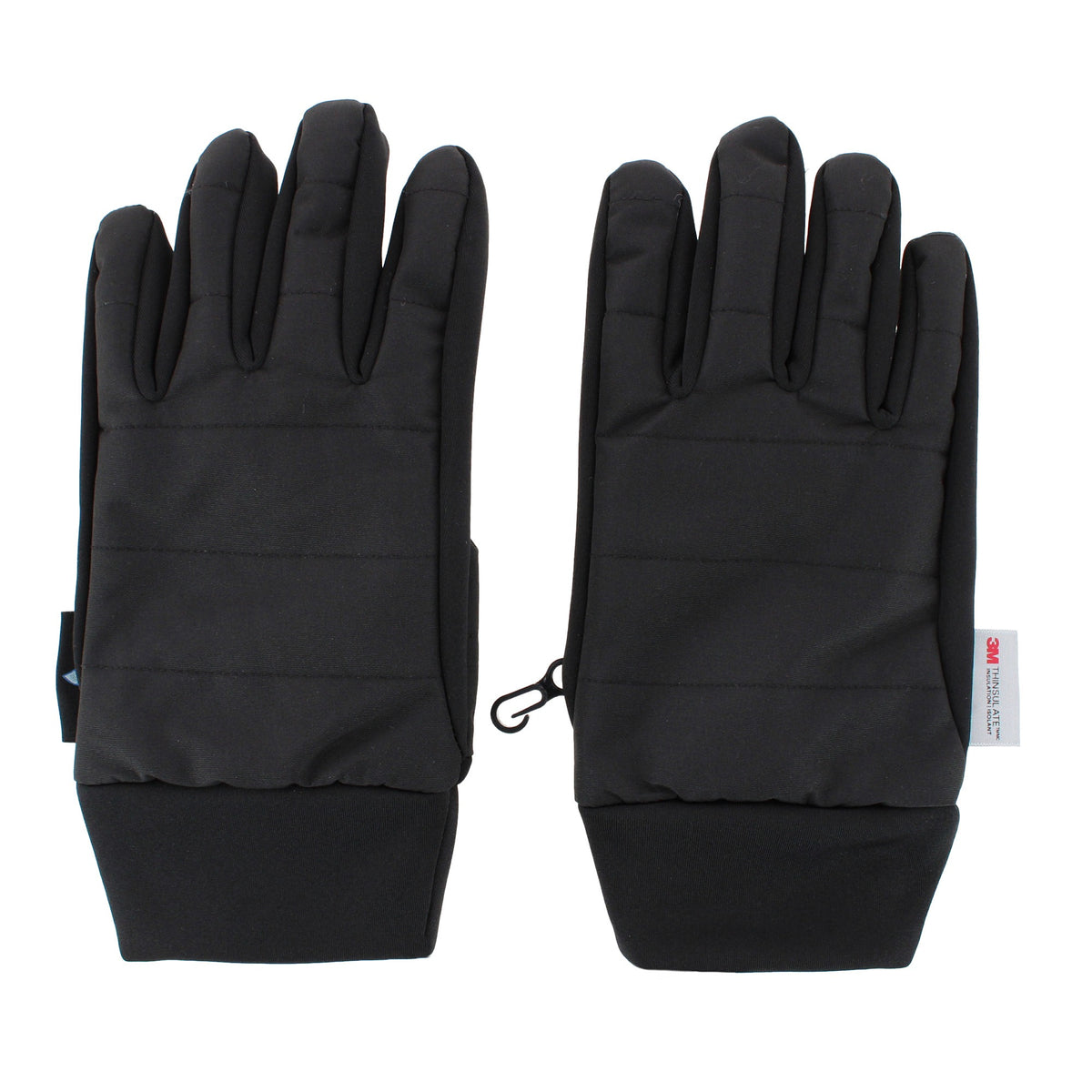 Grand Sierra Men's Quilted Softshell Waterproof Touchscreen Winter Gloves - Black