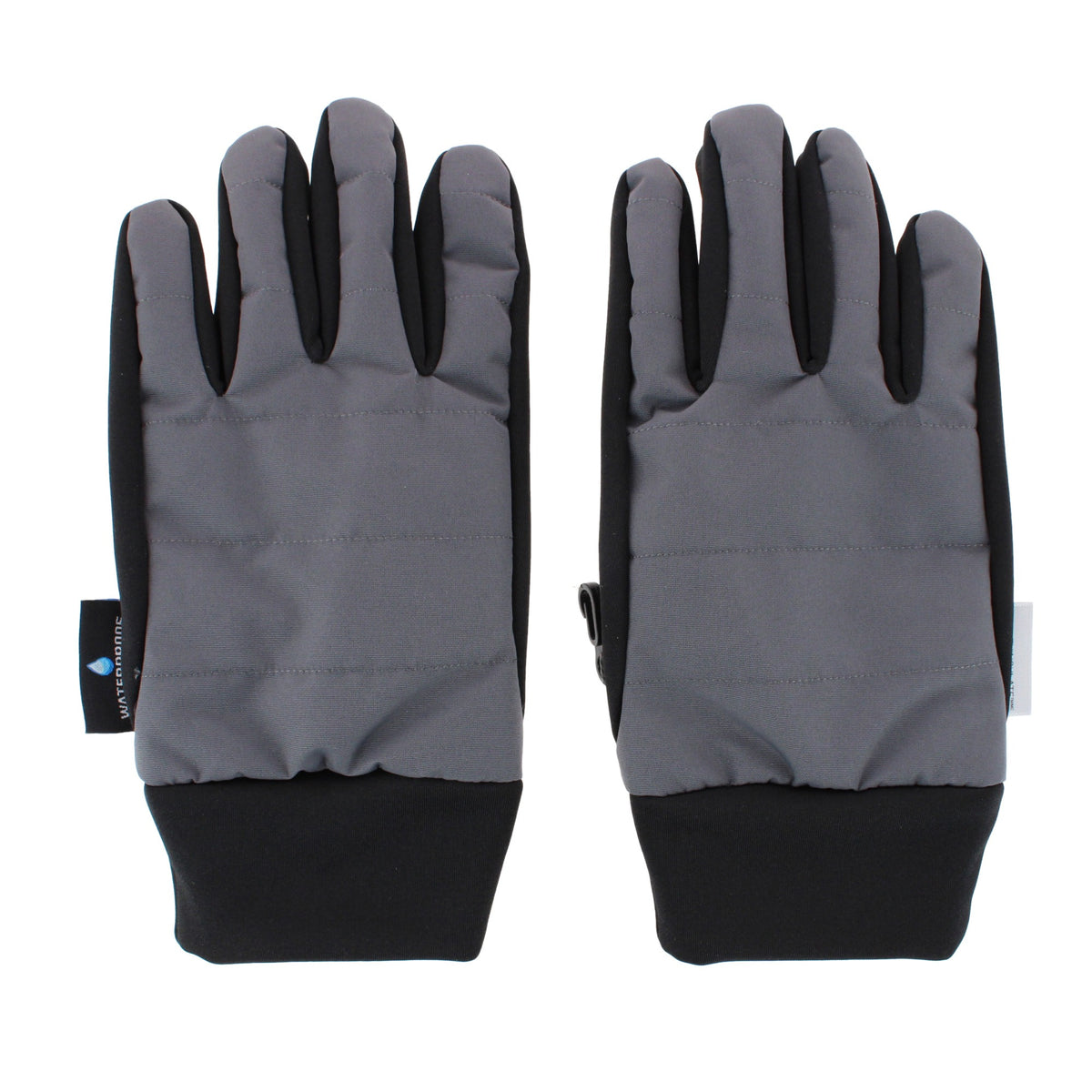 Grand Sierra Men's Quilted Softshell Waterproof Touchscreen Winter Gloves - Gray