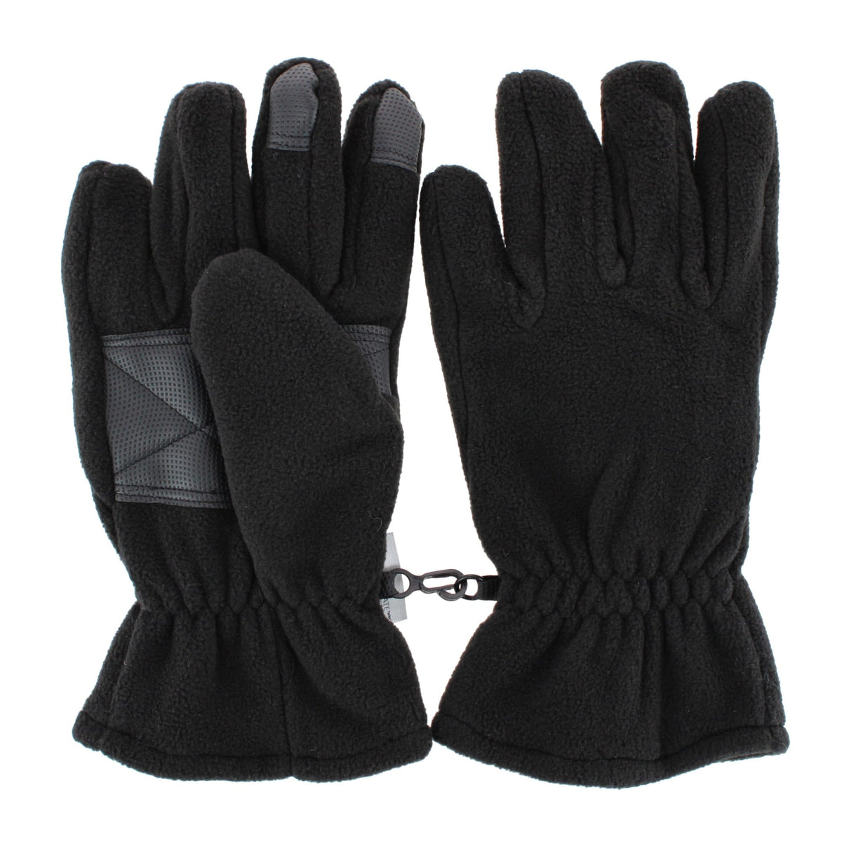 Grand Sierra Men's Sport Microfleece Winter Gloves with Grip Black Navy Gray - Black