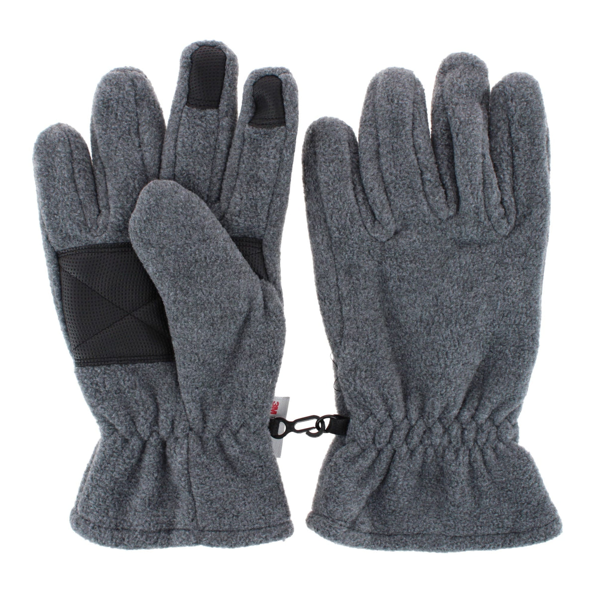 Grand Sierra Men's Sport Microfleece Winter Gloves with Grip Black Navy Gray - Gray