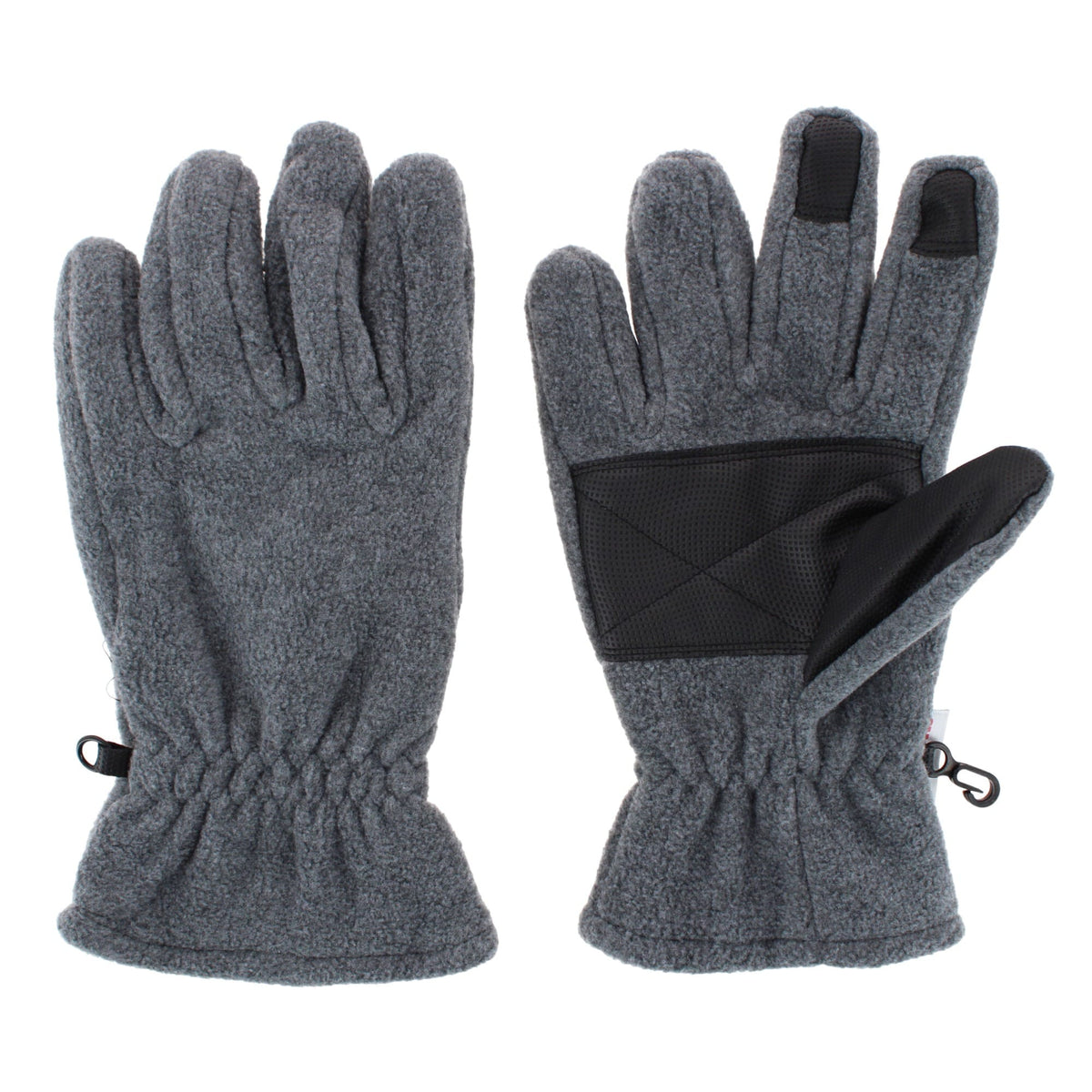 Grand Sierra Men's Sport Microfleece Winter Gloves with Grip Black Navy Gray - Gray