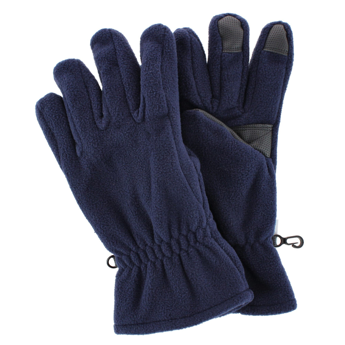 Grand Sierra Men's Sport Microfleece Winter Gloves with Grip Black Navy Gray - Navy