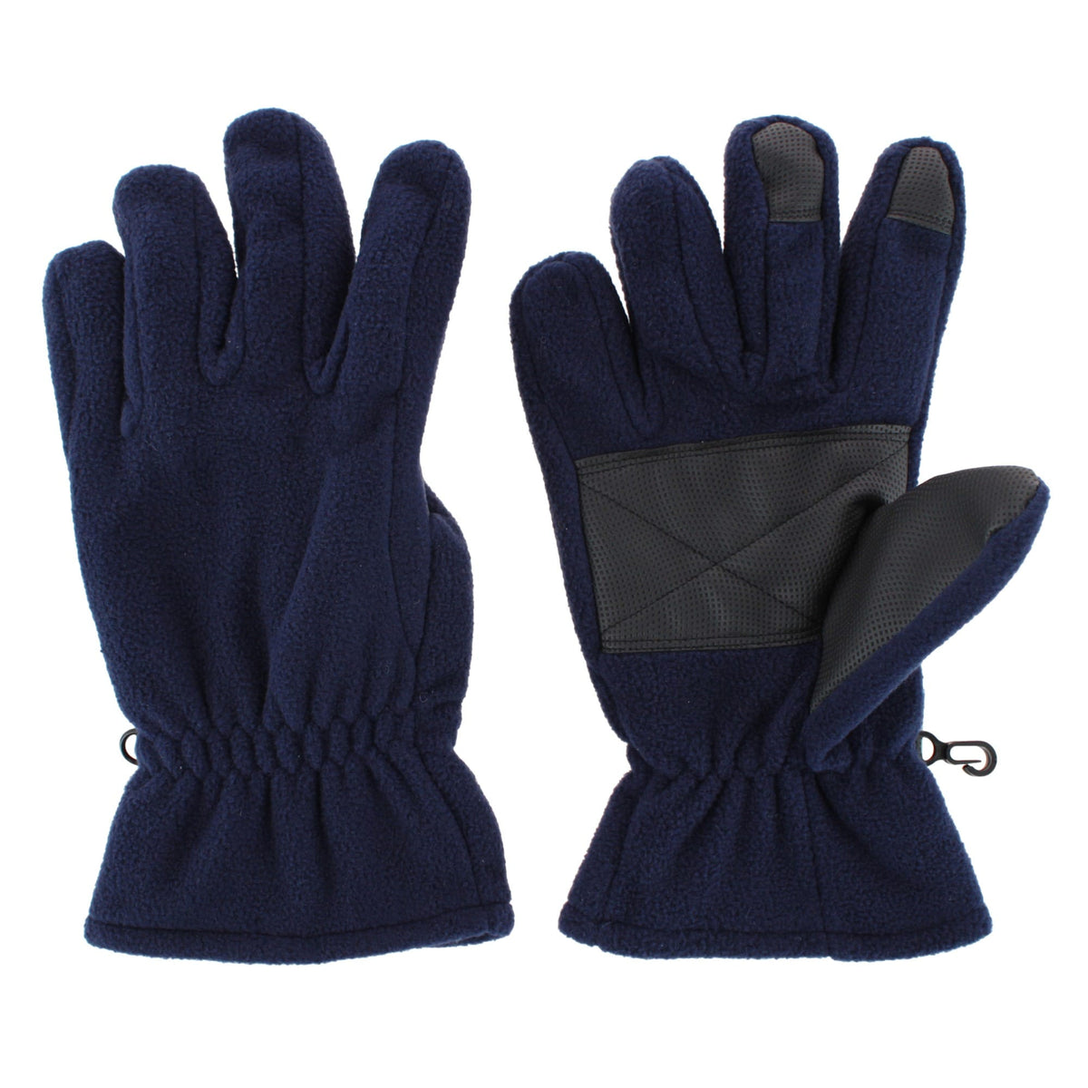 Grand Sierra Men's Sport Microfleece Winter Gloves with Grip Black Navy Gray - Navy
