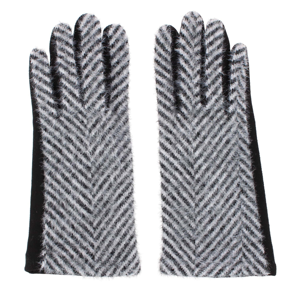 Grand Sierra Women's Touchscreen Chevron Winter Driving Gloves - Black
