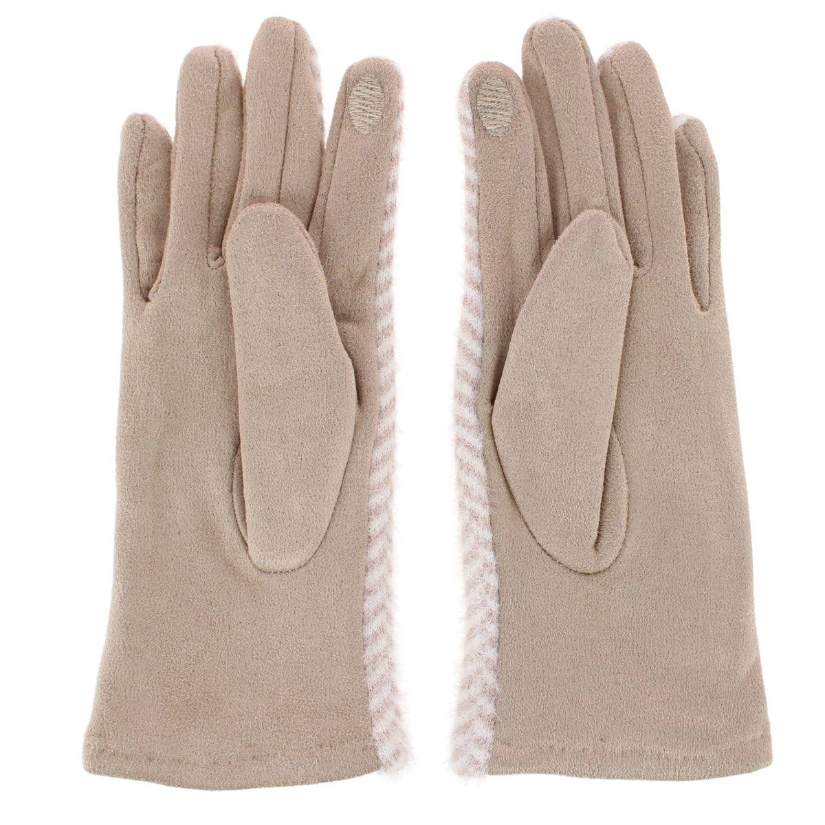 Grand Sierra Women's Touchscreen Chevron Winter Driving Gloves - Tan