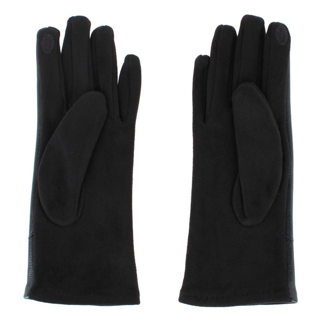 Grand Sierra Women's Faux Leather Touschreen Winter Driving Gloves - Black