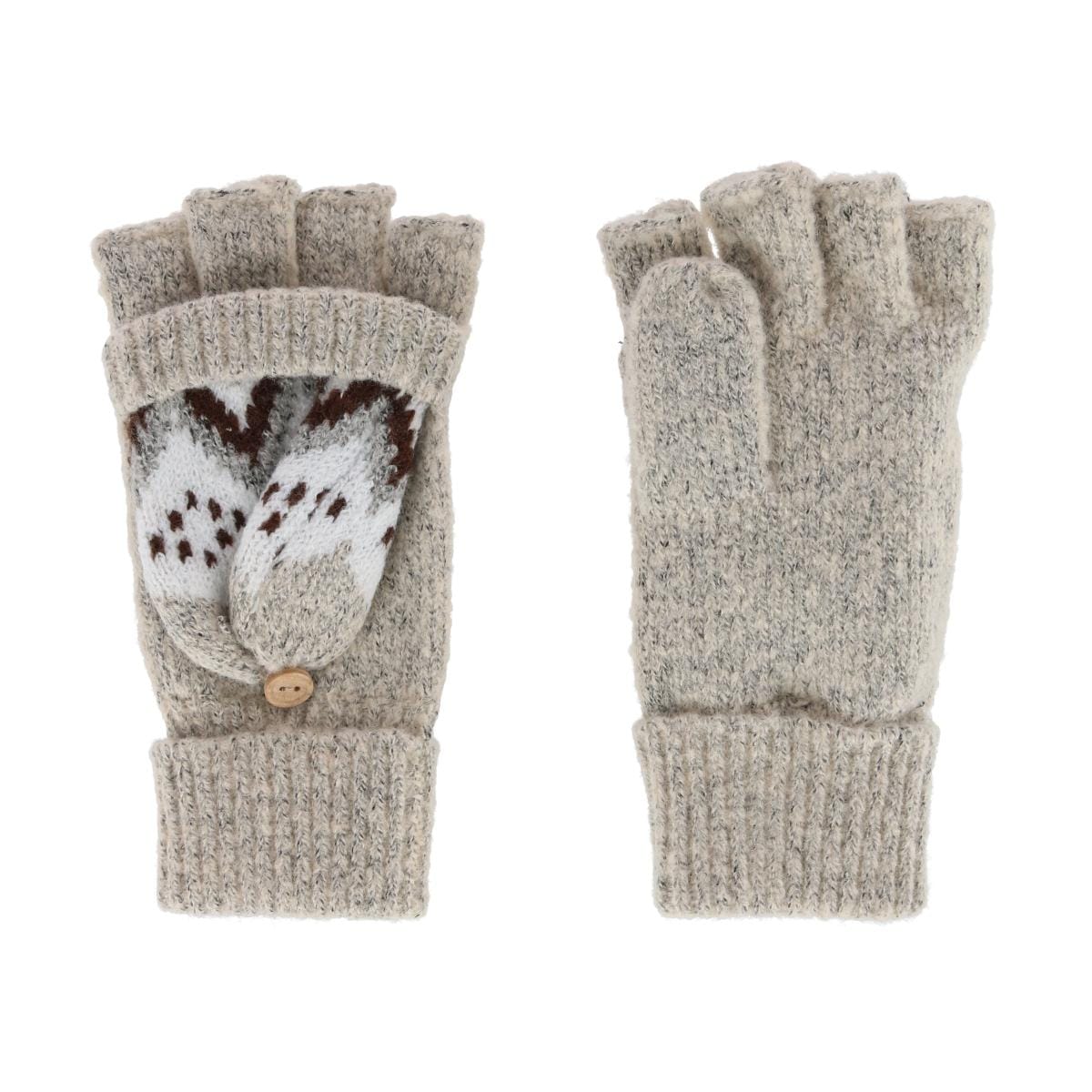 Grand Sierra Women's Convertible Winter Knit Fingerless Glove to Mitten - Women's Convertible Winter Knit Fingerless Glove to Mitten