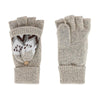 Women's Convertible Winter Pattern Knit Fingerless Glove to Mitten