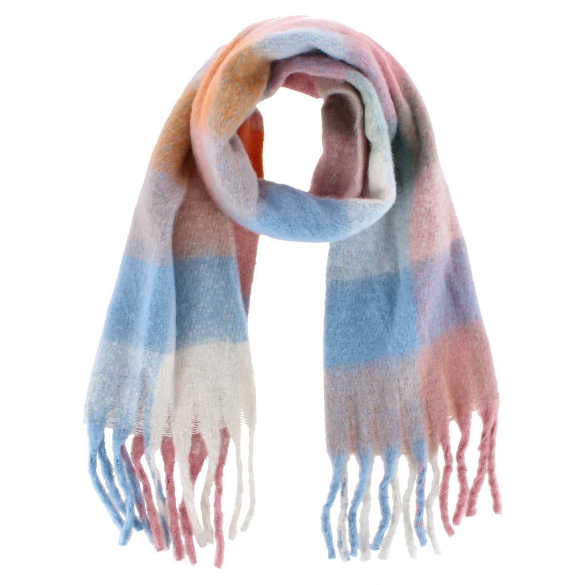 Grand Sierra Women's Brushed Yarn Plaid Winter Scarf - Multi