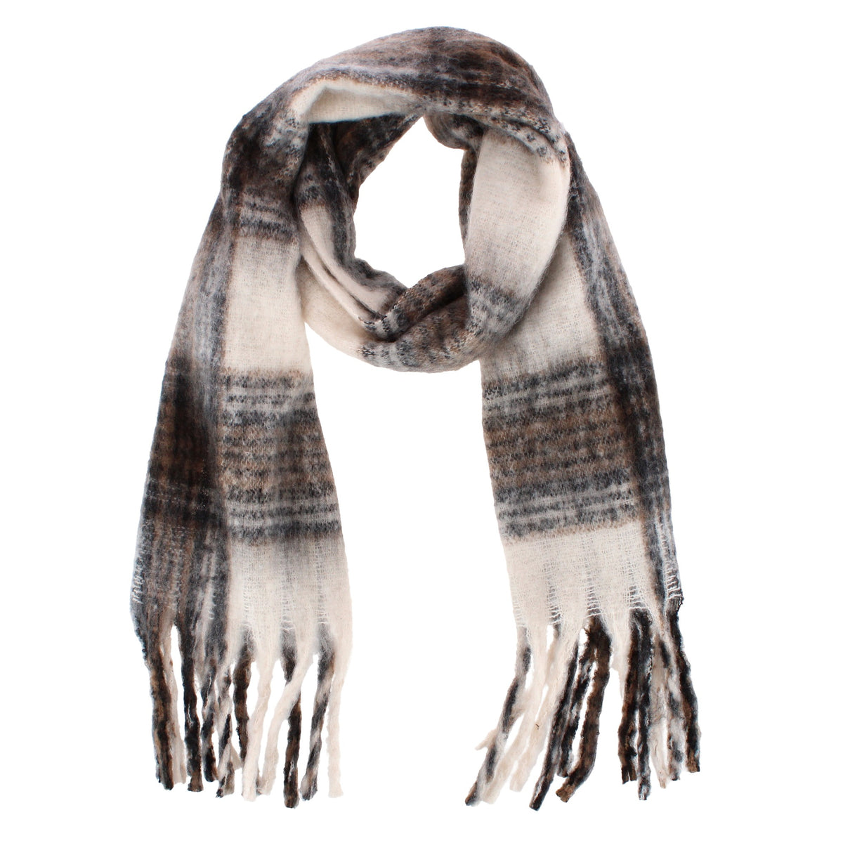 Grand Sierra Women's Brushed Yarn Plaid Winter Scarf - Women's Brushed Yarn Plaid Winter Scarf