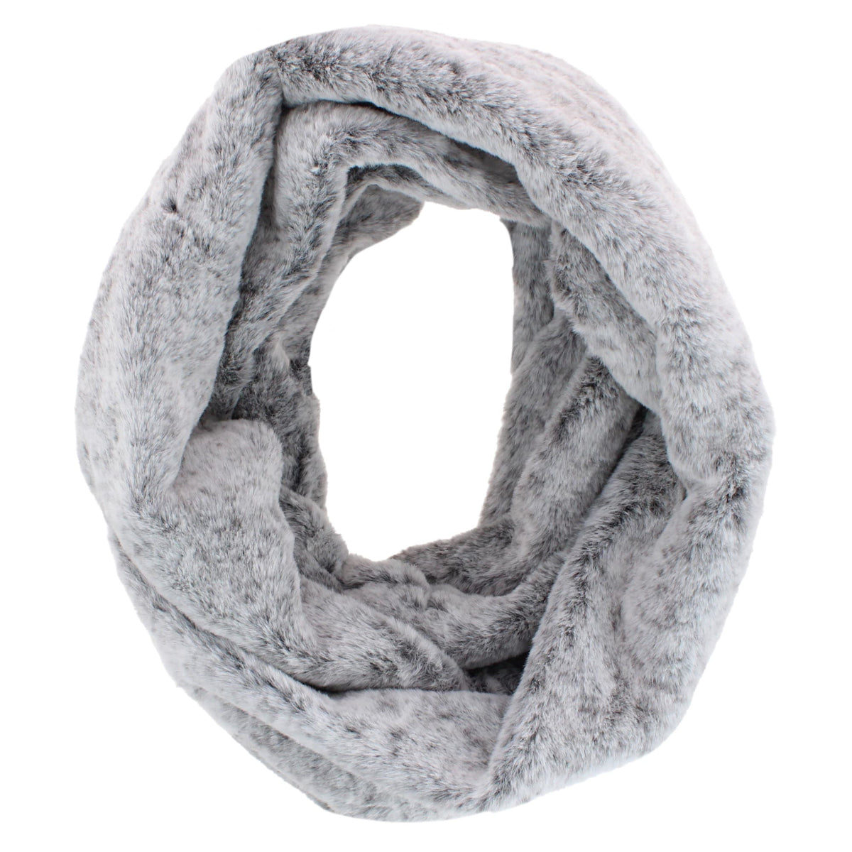 Grand Sierra Women's Synthetic Fur Infinity Winter Scarf - Gray