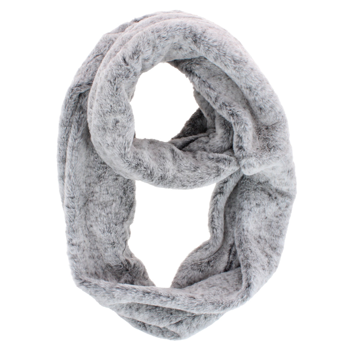 Grand Sierra Women's Synthetic Fur Infinity Winter Scarf - Gray