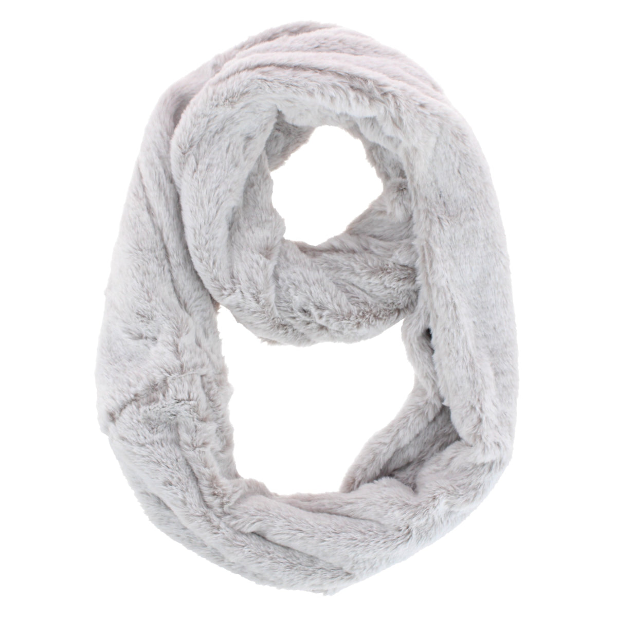 Grand Sierra Women's Synthetic Fur Infinity Winter Scarf - White