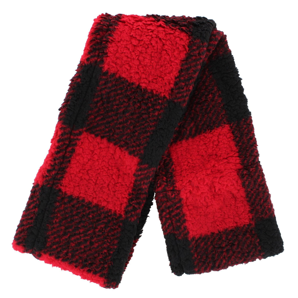 Grand Sierra Women's Plaid Faux Fleece Infinity Winter Scarf - Red