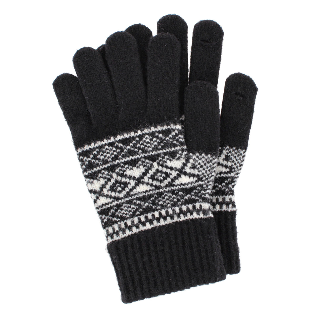 Grand Sierra Women's Heathered FairIsle Knit Winter Gloves