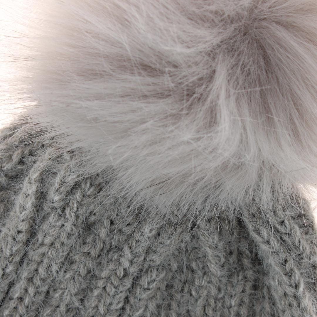 Grand Sierra Women's Ribbed Knit Winter Beanie Hat - Grey