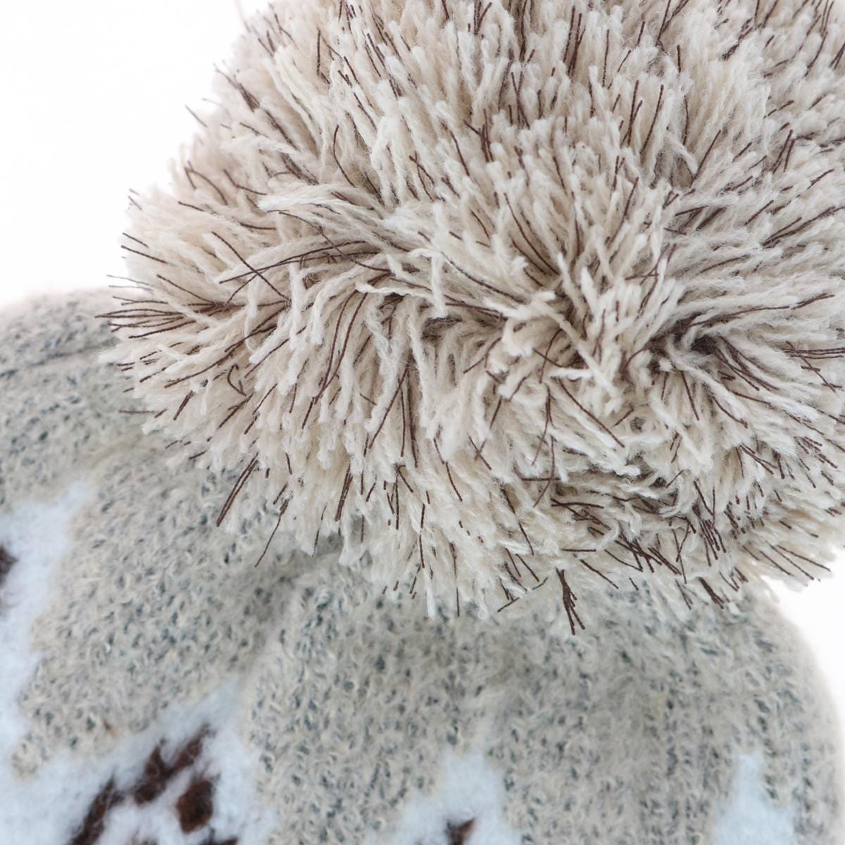 Grand Sierra Women's Winter Pattern Boucle Beanie Pom Hat - Beige