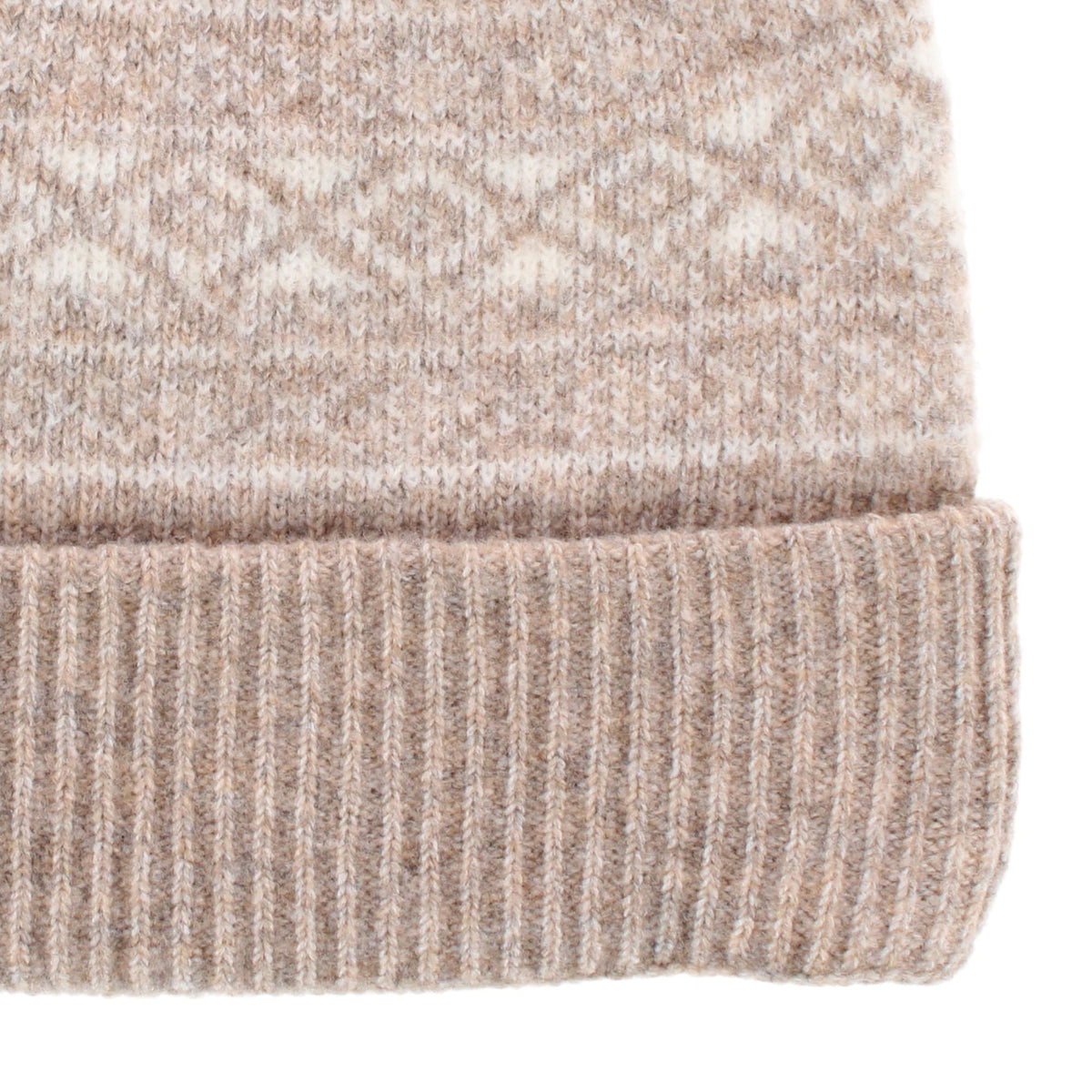 Grand Sierra Women's Heathered FairIsle Knit Winter Beanie Cuff Hat - Tan