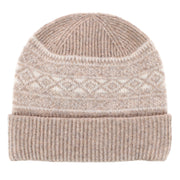 Women's Heathered FairIsle Knit Winter Beanie Cuff Hat